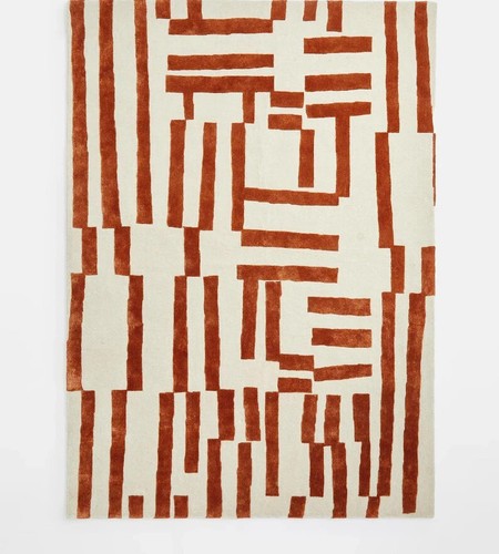 Hand Tufted Rug Jarrett Rust Hand Made Wool Silk Carpets For Bedroom