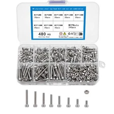 480Pcs Metric Bolt Assortment Kit Hex Socket Head Cap Screws Bolts and Nuts Set