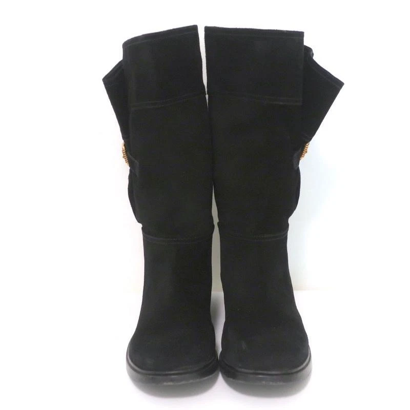 Botas Prada negras de gamuza con hebilla talla 37,5 tacón bajo media pantorrilla Foto 4 de 4