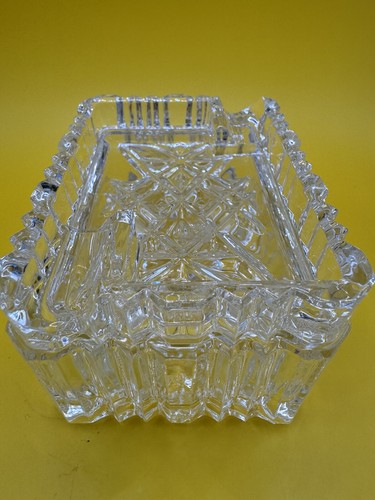 Vintage Crystal Ashtray Cigarette Case with Lid Yugoslavia - Picture 4 of 7