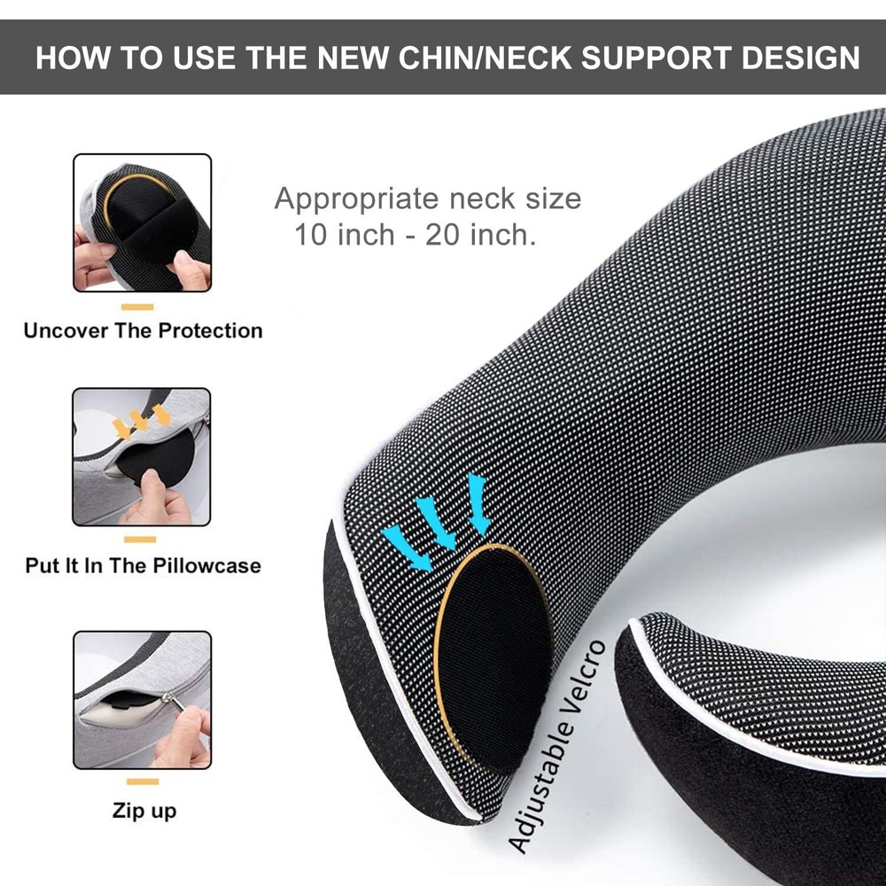 Memory Foam Travel Neck Pillow for Head Support and Comfortable Sleep Memory Foam Travel Neck Pillow for Head Support and Comfortable Sleep