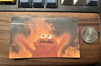 Elmo - Helmo Meme Sticker, Glossy Vinyl 