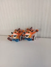 Vintage UIS 1990s Crash Bandicoot PVC Figure 1.25" Mini Jumping Lot of 2