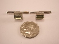 SINGLES PAIR 5/16" Green Rhinestone Vintage Formal Groom Tux Prom Studs g11