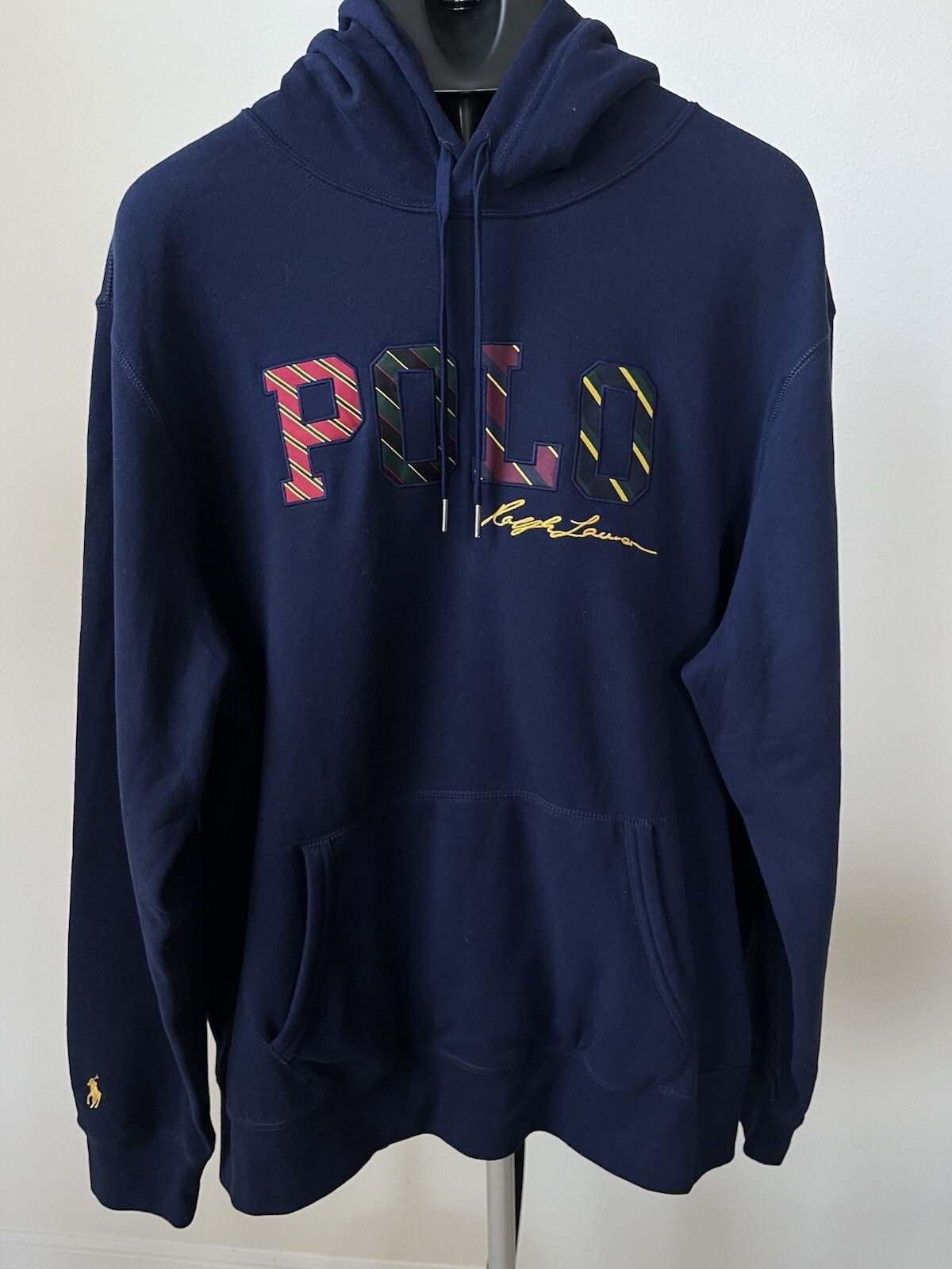 PONY Polo Ralph Lauren uomo in pile con cappuccio Polo Ralph Lauren XL nuova con etichette $168