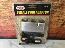 Female Plug Adaptor by Illinois Industrial Tool (Converts 1 Socket to 3 Sockets)