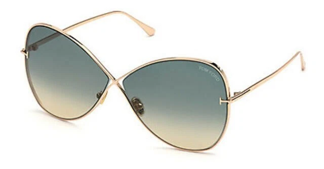 Очки солнцезащитные Tom Ford Nickie TF842 28P золотистые бабочки оправы 66-9-135 - Изображение 2 из 2