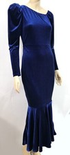 Nwt Shein Cobalt Velvet Mermaid Pencil Wiggle Dress Midi Maxi M