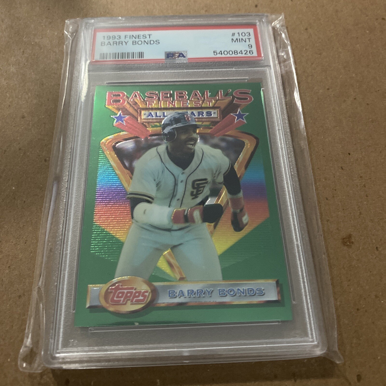 1993 FINEST #103 BARRY BONDS PIRATES PSA 9. HR GOAT 🐐!! Top 5 Player All-Time.