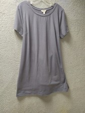 Terra & Sky Tshirt Dress Womens 0X (14W) Gray Shirt Sleeve Attached Belt