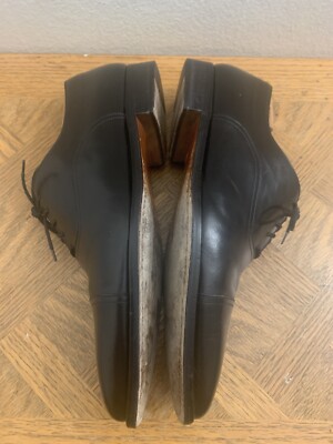 MAGNANNI ALPIN 18437 BLACK LEATHER CAP-TOE OXFORDS MADE IN 