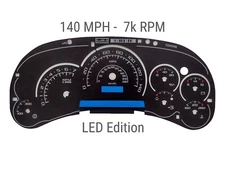 140 MPH 7k RPM Black Gauge Face 2003 04 05 GM Instrument Clusters LED Edition