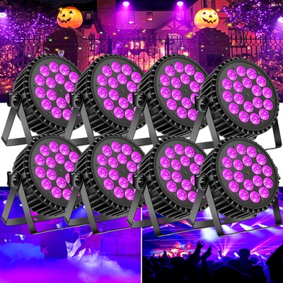 8X RGB UV 270W 18 LED Par Wash DMX Party Disco DJ Bühnenlicht Halloween Bar Show