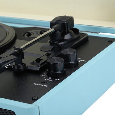 100 240V Record Player Suitcase Portable Speaker Turntable Player 33/4 Kit