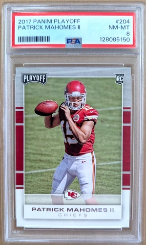 2017 Playoff #204 Patrick Mahomes II RC - PSA 8 NM-MT