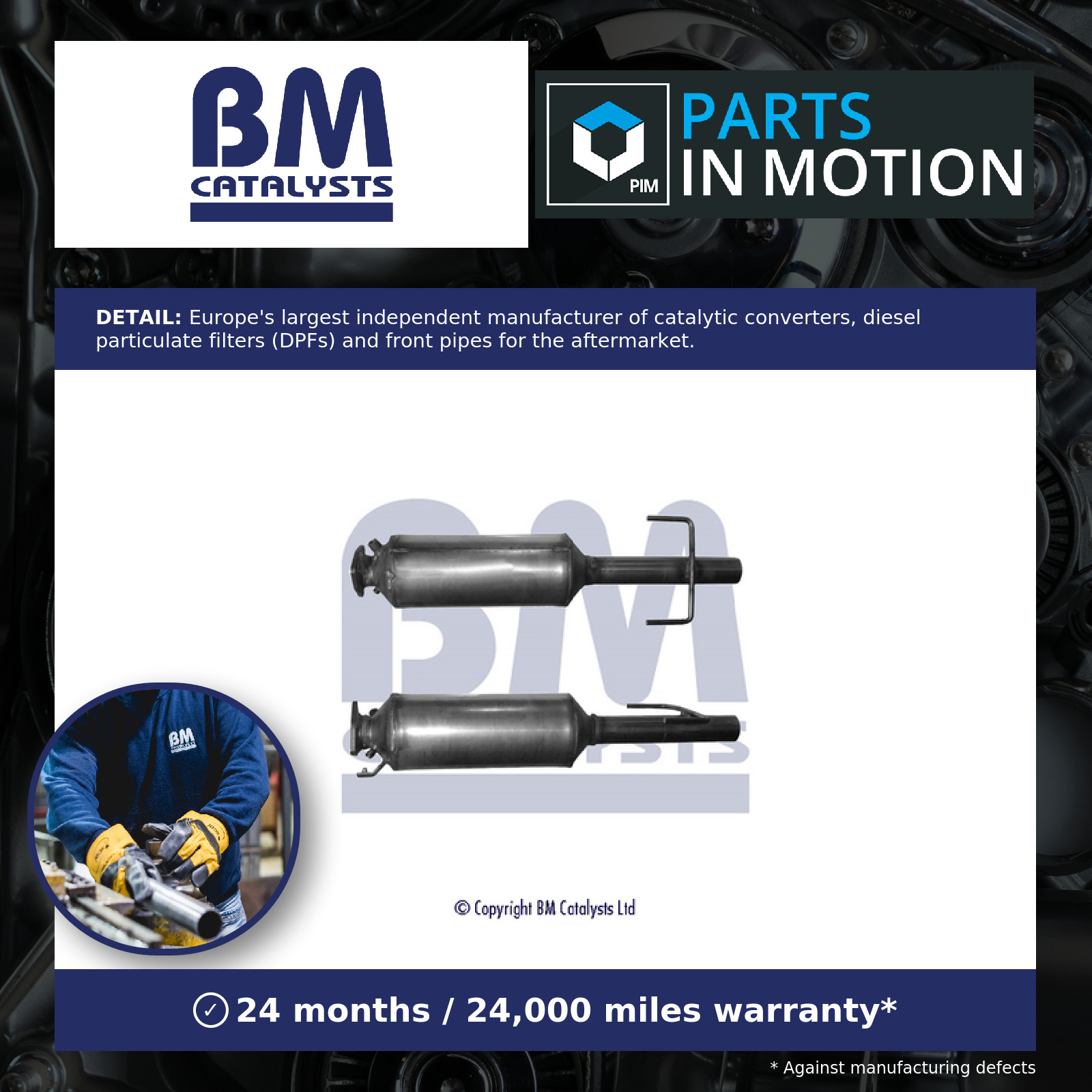 Diesel Particulate Filter DPF + Fitting Kit BM11082PK BM Catalysts Soot 51771691 - Image 2