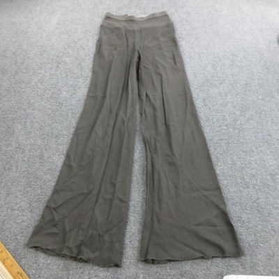 Rick Owens Dress Pants Womens 4 Dark Dust Gray Crepe Wide Leg Elastic Waist