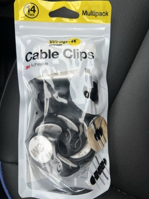 Wrap-it - Cable Clips - 14 Piece Multipack - Adhesive Back Organizers - New