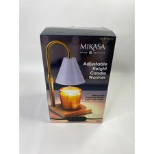 Mikasa Candle Warmer Lamp Adjustable Height White Gold Wood 1901759