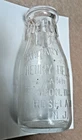 VINTAGE HENRY BECKER SANITARY DAIRY ROSELAND NJ ONE PINT CLEAR GLASS MILK BOTTLE