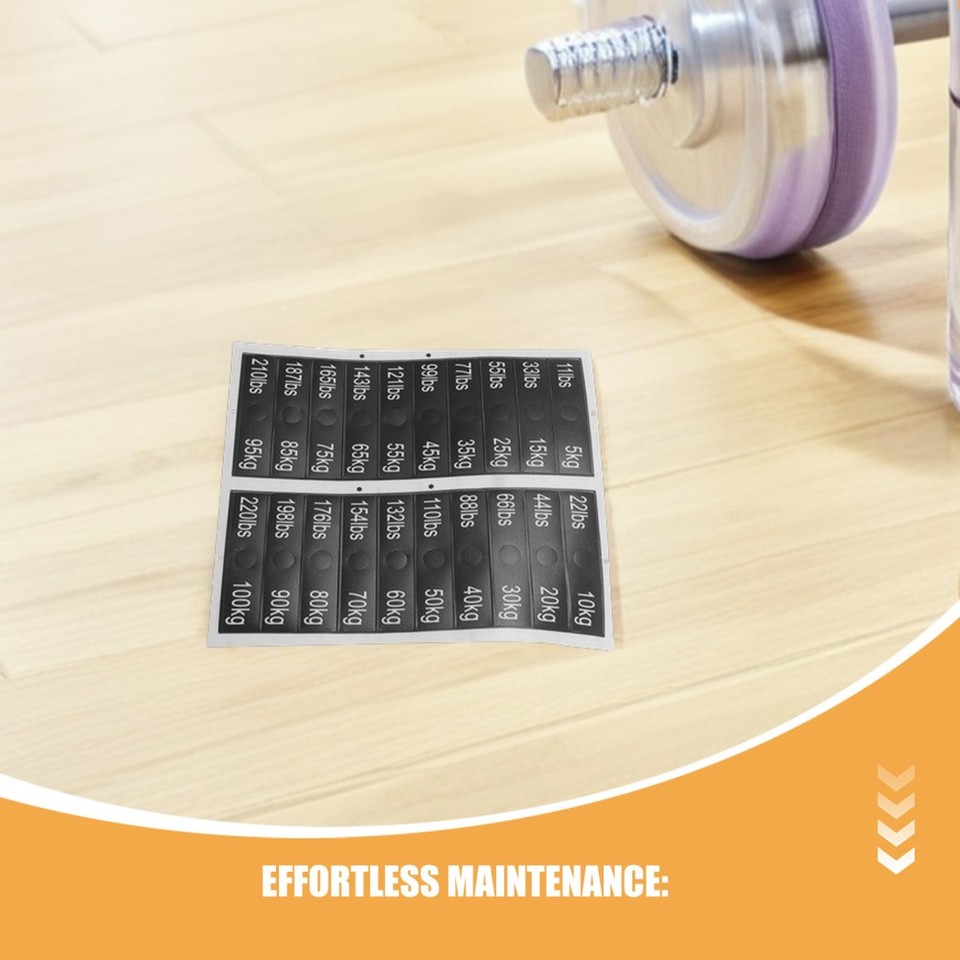 Weight Center Tag 3 Sheets Gym Weight Stickers Dumbbell Number Fitness Equipment Tags ...