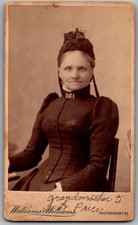 CDV Circa 1890s Williams & Williams Old Lady In Dress Bristol UK