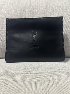 YSL Makeup Beauty Bag - Black Faux Leather | eBay