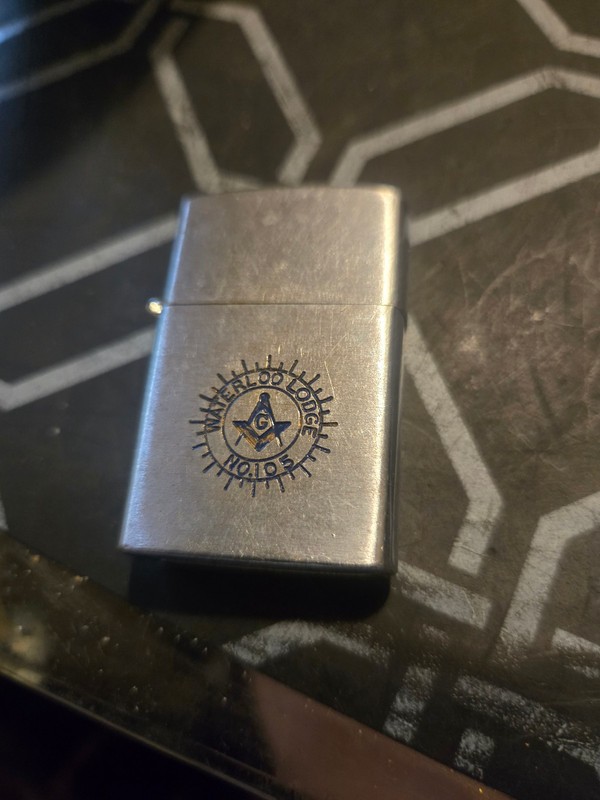Vintage Cigarette Lighter  Masonic Lodge Freemason waterloo 105 1960