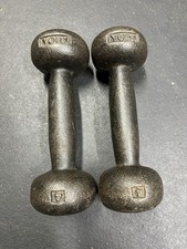 Vintage York Barbell 4 lb Bun Dumbbells Bun Style Vintage York Pair Rare HTF