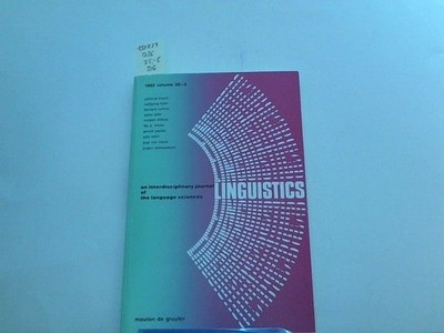 Linguistics, 1992 volume 30-5, an interdisciplinary journal of the language scie