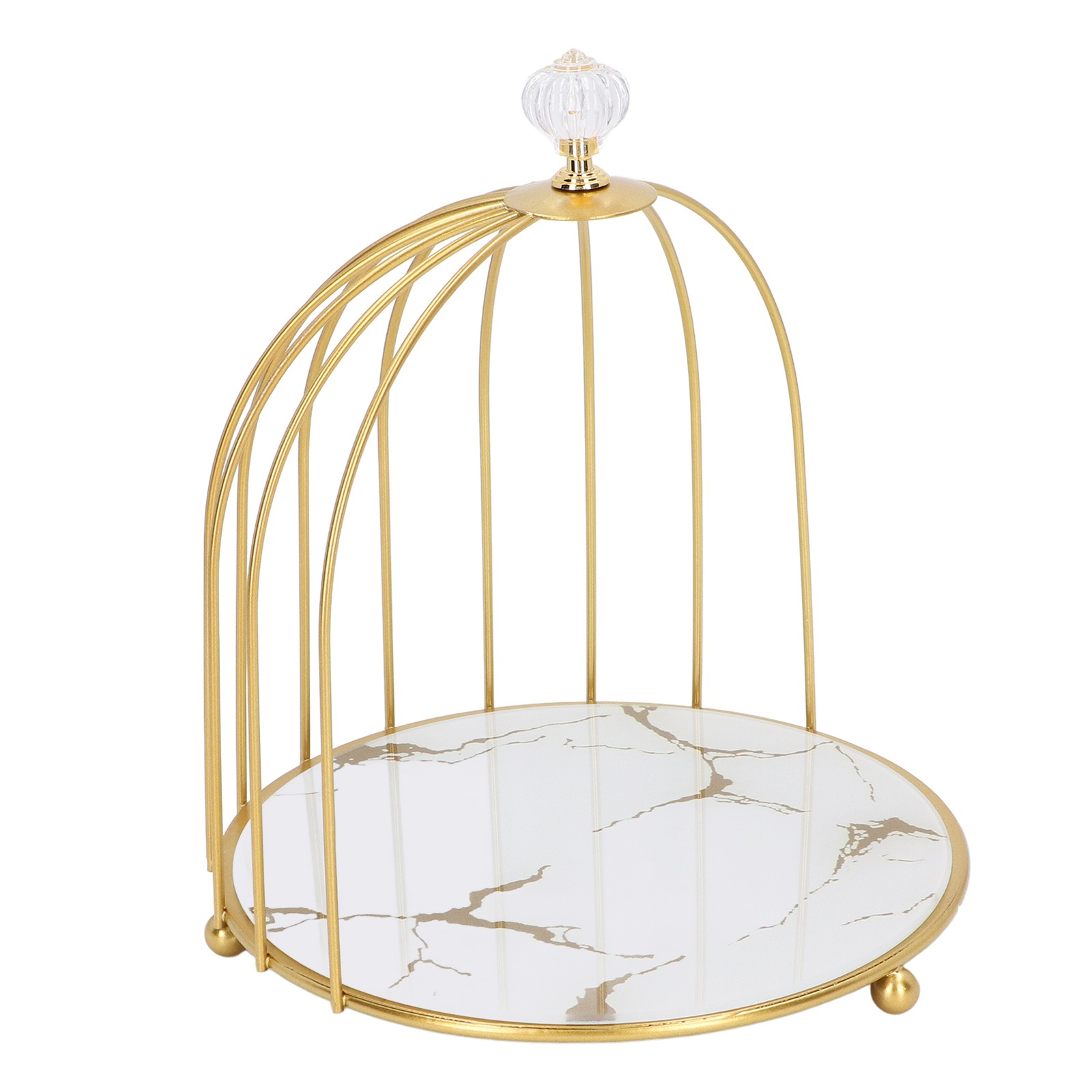 Countertop Organiser Cosmetics Storage Shelf Rack White With Gold Pattern