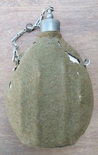 AR2 - Gourde bidon Italien 39/45 WW2 en aluminium recouvert de drap Grigio Verde