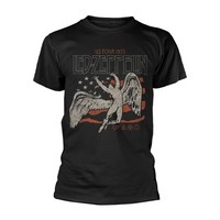 LED Zeppelin - US 1975 Tour Flag Black T-Shirt Xx-Large