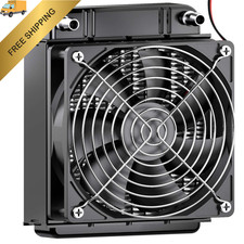 Clyxgs Water Cooling Radiator, 8 Pipe Aluminum Heat Exchanger 80mm, Black 