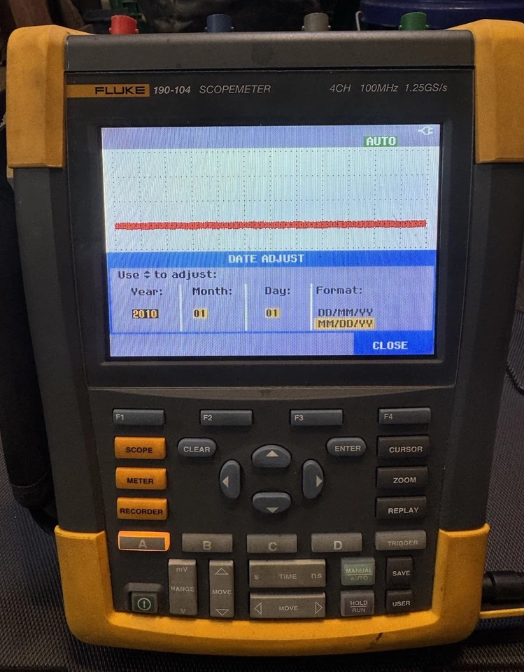 Fluke 190-104 11 микроскопетр 4 канала 100 МГц цветной экран чехол и аксессуары - Изображение 2 из 4