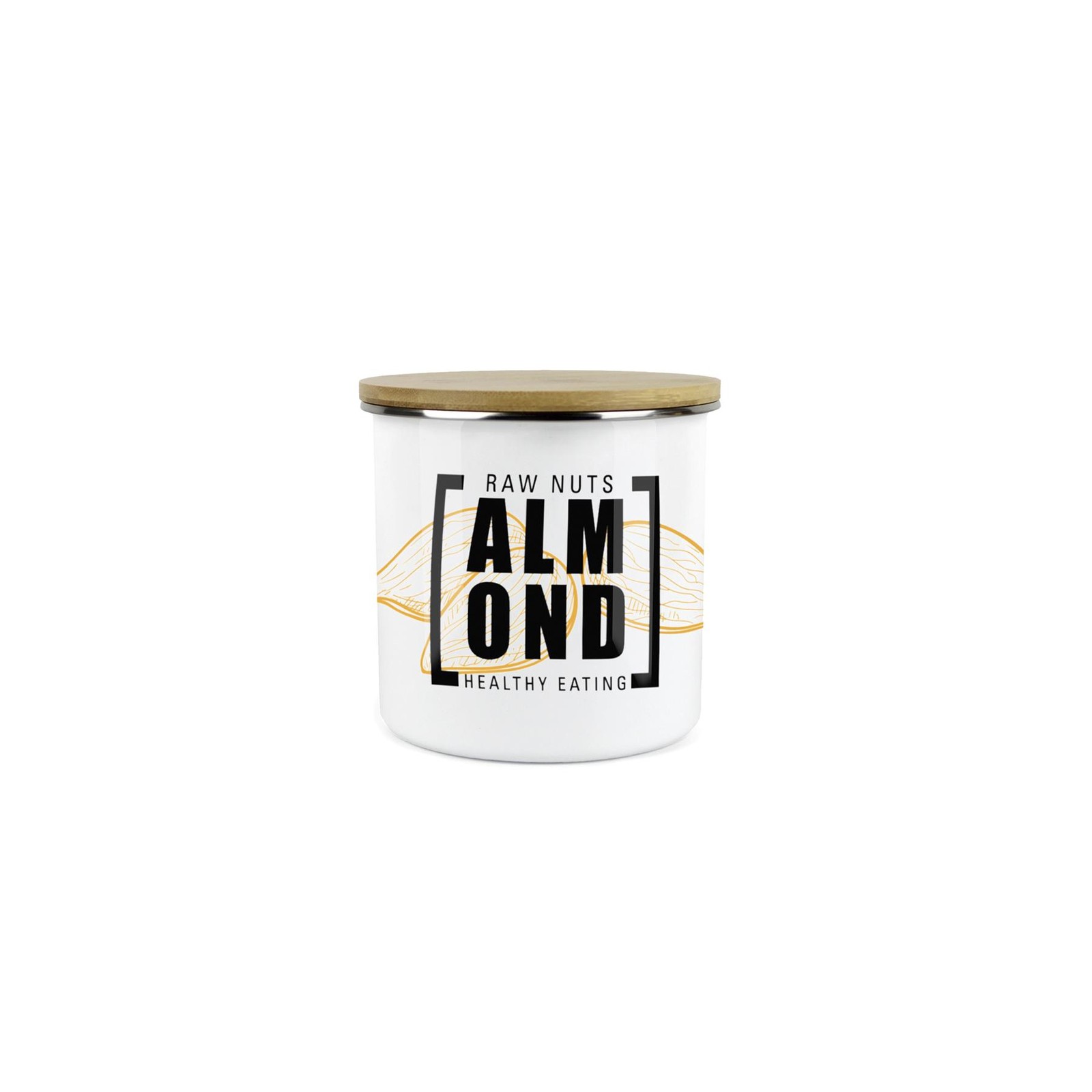 Mini Lunchbox Almonds Canister - Classic Snacks Enamel Storage Pot/Container