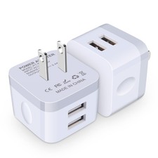 USB Wall Charger, Charging Cube,2Pack Flat USB Charger Block Charging Block Fast