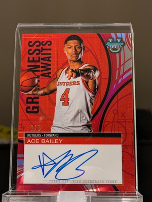 #ad #ad 2024 25 Bowman U Best Greatness Awaits Auto Ace Bailey #GAA AB Red 1 5 AU RC $499.99