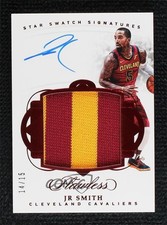 2017 Panini Flawless Star Swatch Signatures Ruby 14/15 JR Smith #SS-JS Auto 3d3
