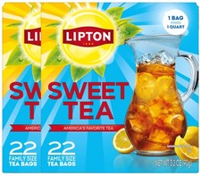 Lipton Southern Sweet Iced Tea Bags 22 Count Family Size 22 (Pack of 2)