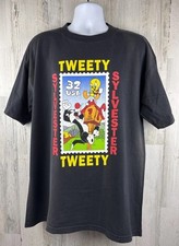 Vintage Looney Tunes Tweety Stamp Collection Distressed T-Shirt XL 23  x32  
