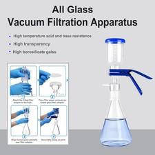 1000mL Lab Vacuum Filtration Distillation Apparatus, Glass Suction Filtering Kit