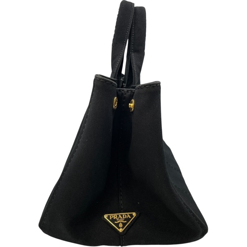 PRADA Canapa M BN2642 Black GD Hardware Canvas Shoulder Bag Women s Used from ja thumbnail 3