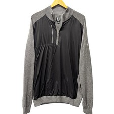 Footjoy Tech Sweater Golf 1/2 Zip Wool Blend Pullover Mens Large RB Logo