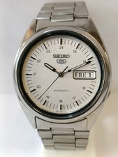 VINTAGE SEIKO 5 AUTOMATIC WHITE DIAL 7S26-3040 JAPAN MEN'S WORKING CONDITION