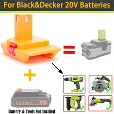 Adapter For Black Decker 20V Li-Ion Battery convert to For Ryobi 18V Tools