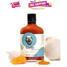 7.5oz Garlic Hot Sauce with Cayenne & Habanero - Non-GMO, Sugar-Free Perfection