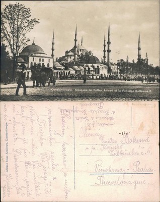 Istanbul  | Constantinople Pferdegespann, Straße Moschee Sultan Ahmed 1922