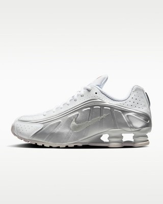Nike Shox R4 HQ1988-101 Sneakers Men's White Silver Lifestyle Shoes DDK1187