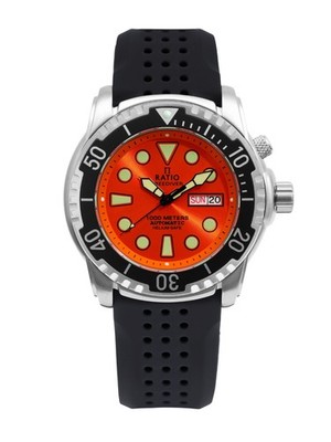 Ratio FreeDiver Automatisch Taucher 1068HA90-34VA-ORG-V02 1000M Herrenuhr